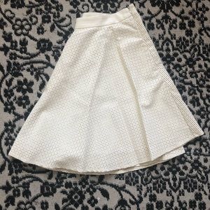 Cream Pleather Circle Skirt From Bloomingdales